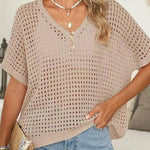 Women's Summer Hollow Out Crochet Knit Tops Beach Coverup