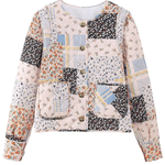 Printed Cotton Jacket with Large Pockets
