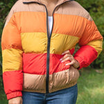 Morning Sun Color Block Puffer Jacket