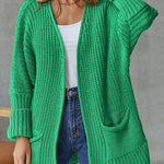 loose mid length sweater cardigan coat large size casual