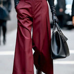 Loose Ninth Pants Solid Color Zipper Casual Pants Bottoms Trousers