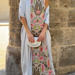 Women's Printed Satin Cardigan Dress Two-Piece Set