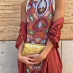 Women's Printed Satin Cardigan Dress Two-Piece Set