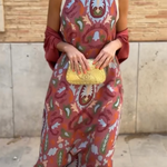 Women's Printed Satin Cardigan Dress Two-Piece Set