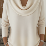 Women's Soft and Elegant Solid Color Ruffled Collar Sweater Top