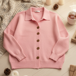 Women's Lapel Button Knitted Cardigan Sweater
