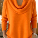 Women's Soft and Elegant Solid Color Ruffled Collar Sweater Top
