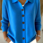Women's Lapel Button Knitted Cardigan Sweater