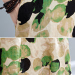 Loose Sleeveless Printed Split-Joint Round-Neck Maxi Dresses