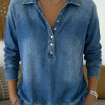 Women's Casual Washed Denim Cotton Top