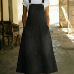 Women's casual loose denim suspender dress