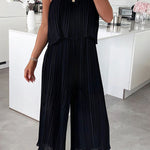 Pleated Suspender Jumpsuit