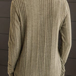 Pickle Green V Neck Buttoned Ribbed Knit Top