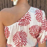 Modern Printed Wave Tube-Top Mini Dress