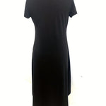 A-line Loose Pockets Solid Color Split-Joint Round-neck Midi Dresses