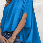 Dolman Sleeve Stand Collar Loose Casual Shirt