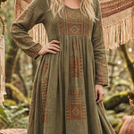 Women'S Casual Round-Neck Bohemian Print Dress