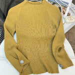 Simple Loose Solid Color High-Neck Sweater