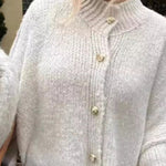 Solid Color Casual Retro Cardigan Bat Sleeve Sweater Cardigan