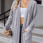 Zeagoo Women's Oversized Cardigan Cable Knit V Neck Sweater