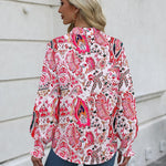 Zeagoo Womens Button Down Shirts Smocked Cuffed Blouse