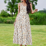 Zeagoo Womens Long Dress Adjustable Strap Floral Casual Dress