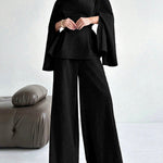 High Waisted Loose Solid Color Split-Joint Pants Trousers