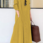 Long Sleeve Simple Loose Casual Long Dress