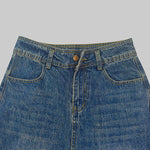 High Waisted Straight Leg Gradient Split-Joint Jean Pants Bottoms