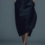 Women's Black Structured Woven Dress With Sleeveless Silhouette & Side Pockets, Timeless Minimalist-Chic Style Dress