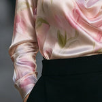 Elegant Satin Floral Blouse