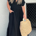 SLIT V-NECK EFFORTLESS MAXI LONG DRESS (BUY 2 FREE SHIPPING)