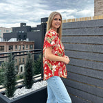 Zeagoo Womens Hawaiian Button Down Shirts Casual Floral Tropical Shirt