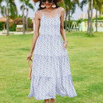 Zeagoo Womens Long Dress Adjustable Strap Floral Casual Dress