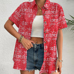Zeagoo Womens Button Down Linen Shirt Short Sleeve Cotton Blouse