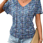 Zeagoo Women's Short Sleeve Shirts V Neck Blouse