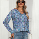 Zeagoo Women'S Puff Long Sleeve Shirts Pleated V Neck Tunic Tops