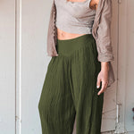 Loose wide leg trousers with leggings and sports trousers