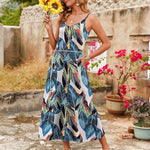 Zeagoo Womens Maxi Dress Spaghetti Strap Casual Printed Dress