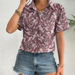 Zeagoo Womens Button Down Linen Shirt Short Sleeve Cotton Blouse