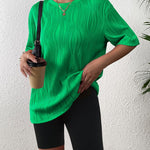 Zeagoo Womens Oversized T-Shirt Summer Casual Tops Short Sleeve Textured Shirts Fashion Loose Fit Tee Tops 2024