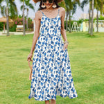 Zeagoo Womens Long Dress Adjustable Strap Floral Casual Dress