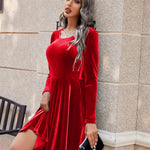 Zeagoo Women's Velvet Dress Elegant Evening Dress