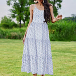 Zeagoo Womens Long Dress Adjustable Strap Floral Casual Dress