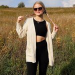 Zeagoo Women's Oversized Cardigan Cable Knit V Neck Sweater