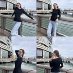 Zeagoo Women's T-Shirt Ribbed Long Sleeve Shirts (DE Only)