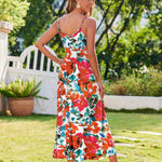 Zeagoo Womens Maxi Dress Spaghetti Strap Casual Printed Dress