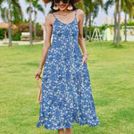 Zeagoo Womens Long Dress Adjustable Strap Floral Casual Dress