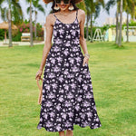 Zeagoo Womens Long Dress Adjustable Strap Floral Casual Dress