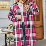 Zeagoo Womens Plus Size Flannel Plaid Button Down Shacket Jacket